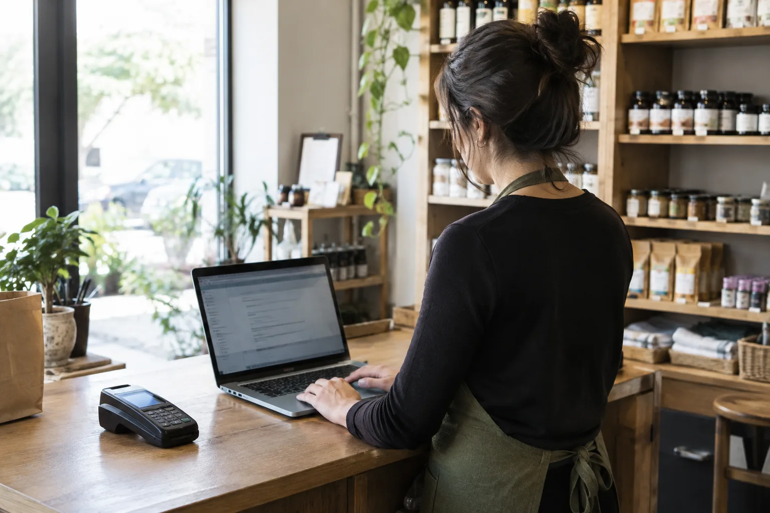 Un commerçant met à jour les informations de son établissement pendant une panne de service.