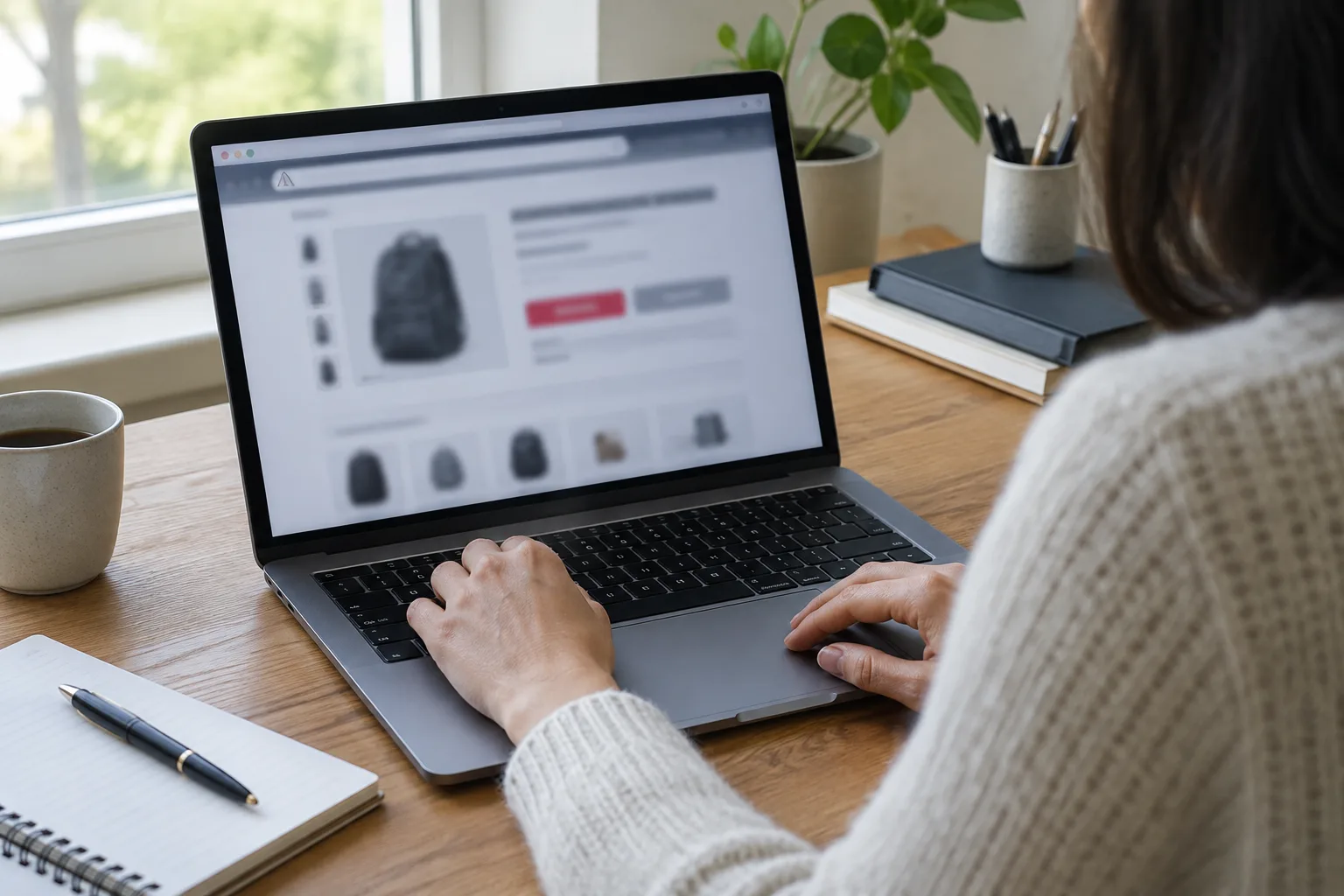Un professionnel examine sur son ordinateur un site qui semble imiter celui de son entreprise.